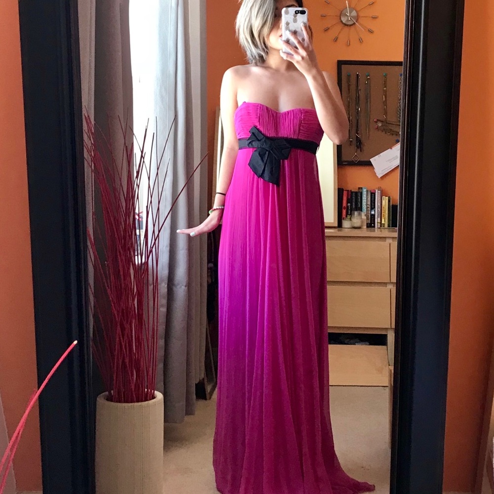 BCBG Evening Prom Occasion Chiffon Pink Dress